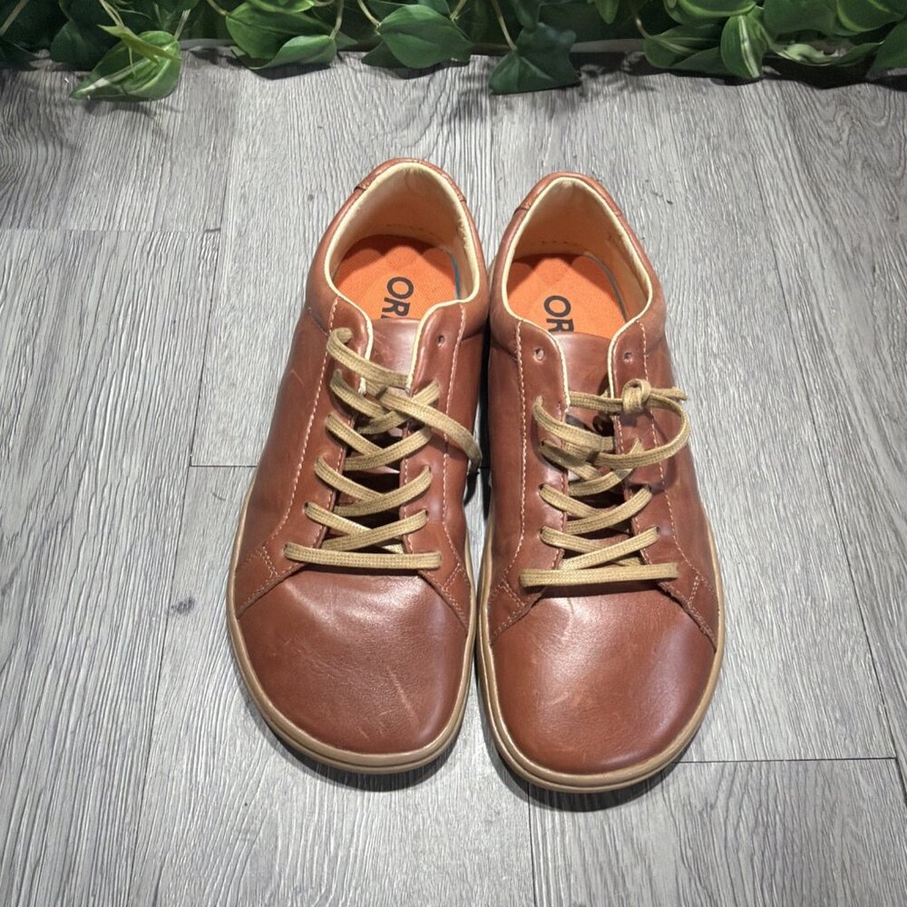 Origo Men’s Everyday Barefoot Minimalist Sneaker Sz 8 Brown Leather Shoe - Picture 2 of 10